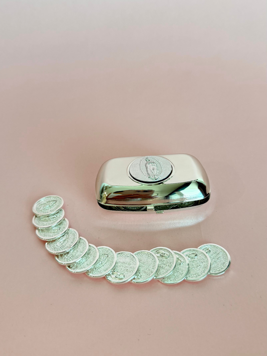 Alhajero arras metal plateado