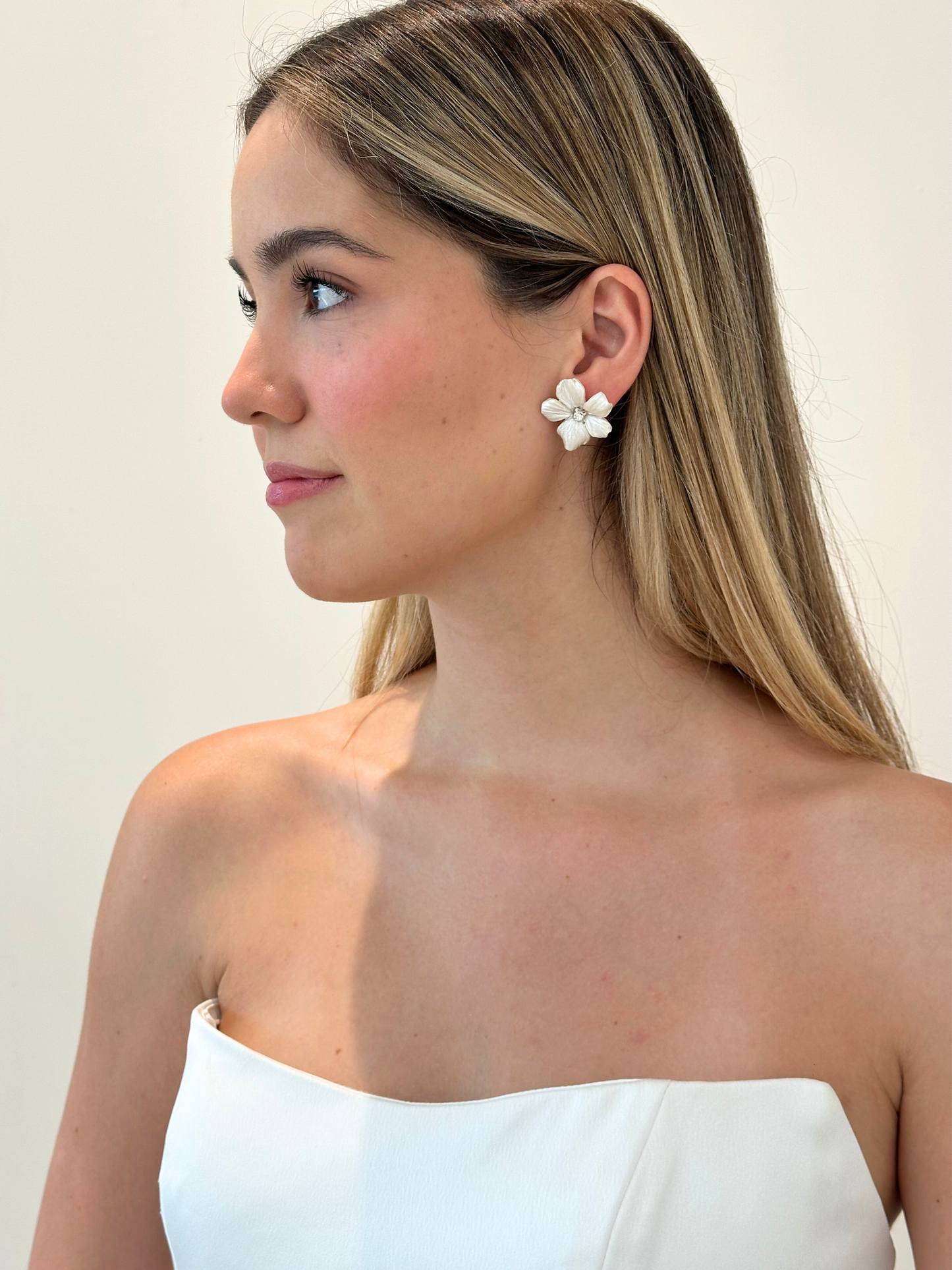 Aretes Flor Porcelana