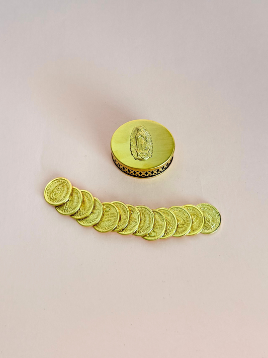 Cofre arras metal religioso dorado