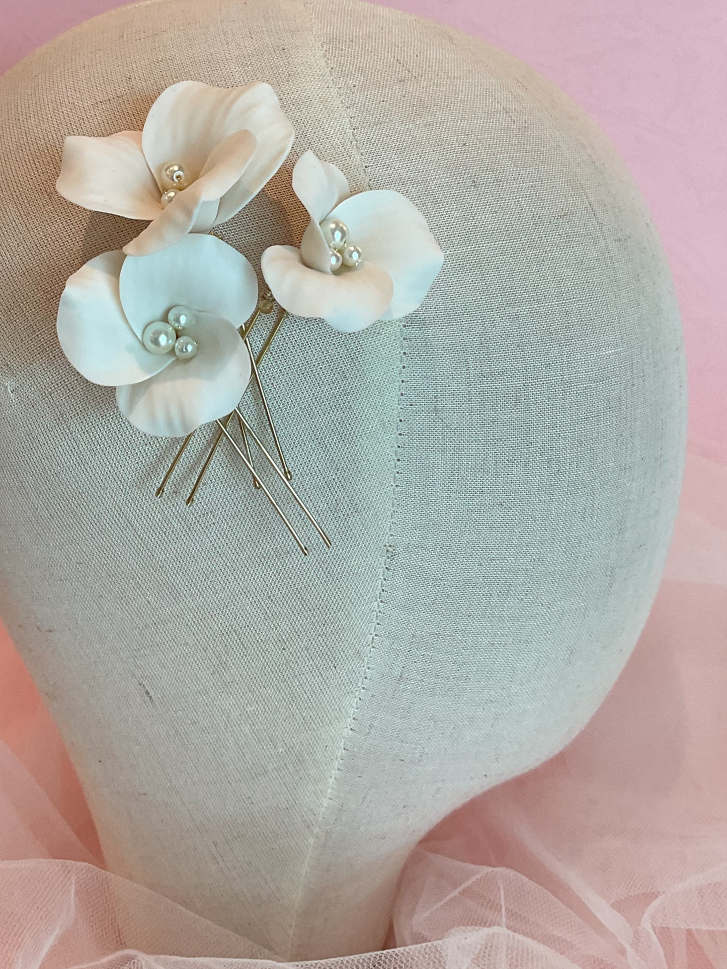 Hair pins flores perla