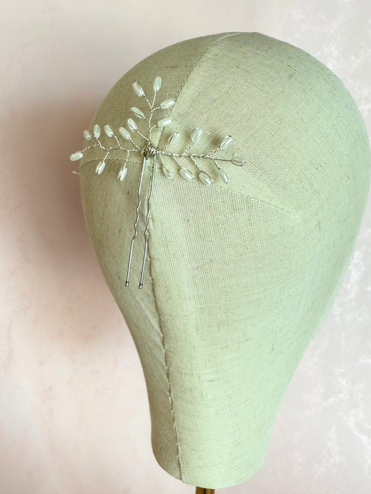 Hair Pin Perla Arroz