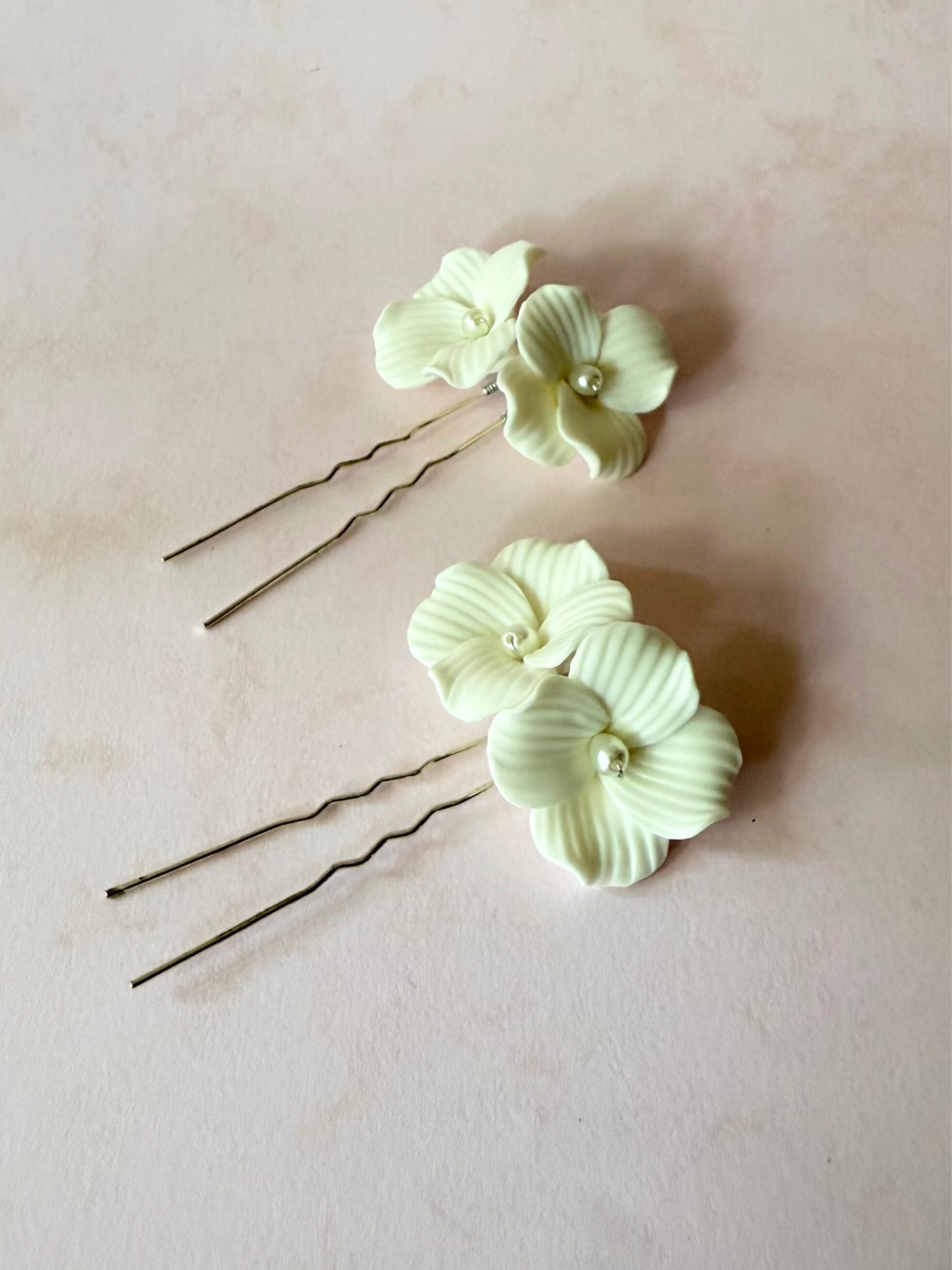 Horquillas Flores Grandes Porcelana R67