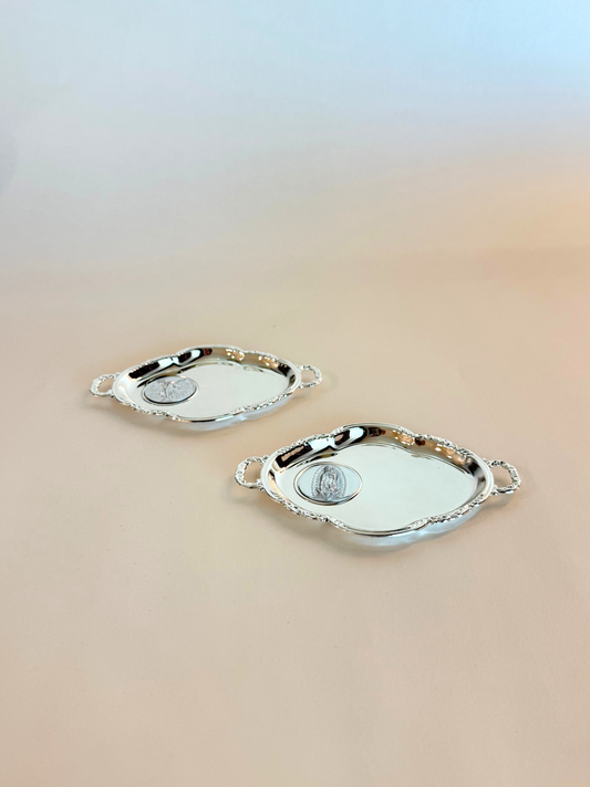 Plato Boda Anillos Plateado