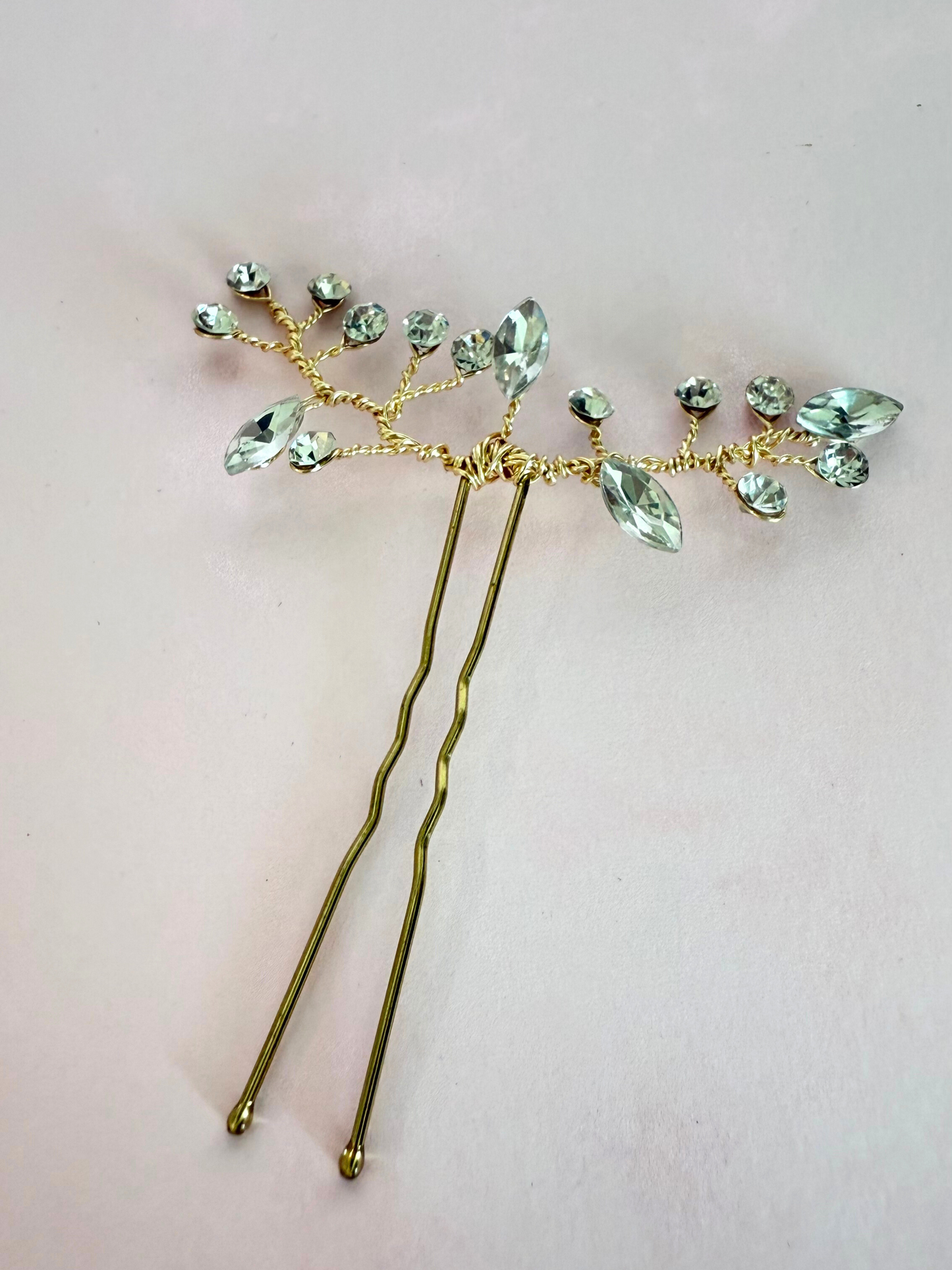 Hair Pin Cristales Dorado