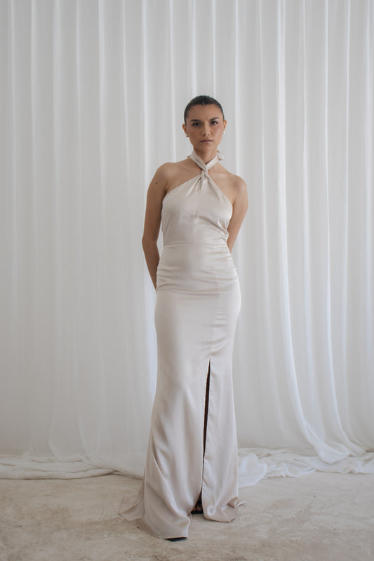 Vestido Halter Champagne