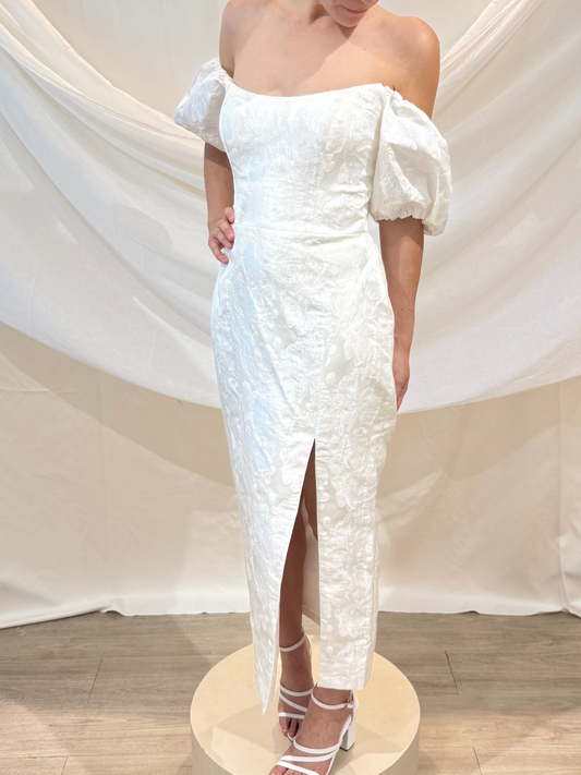 Vestido Midi Novia Texturizado