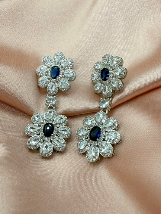 Aretes Flores Zafiro CA265