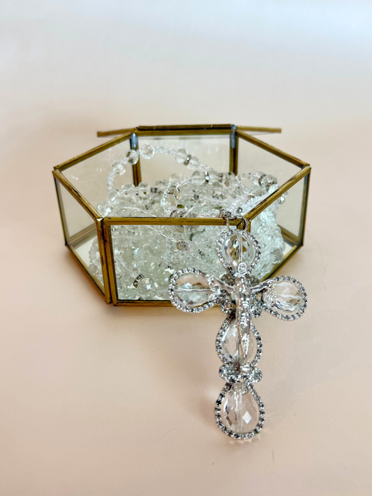 Caja Transparente Hexagonal Mediana Lazo