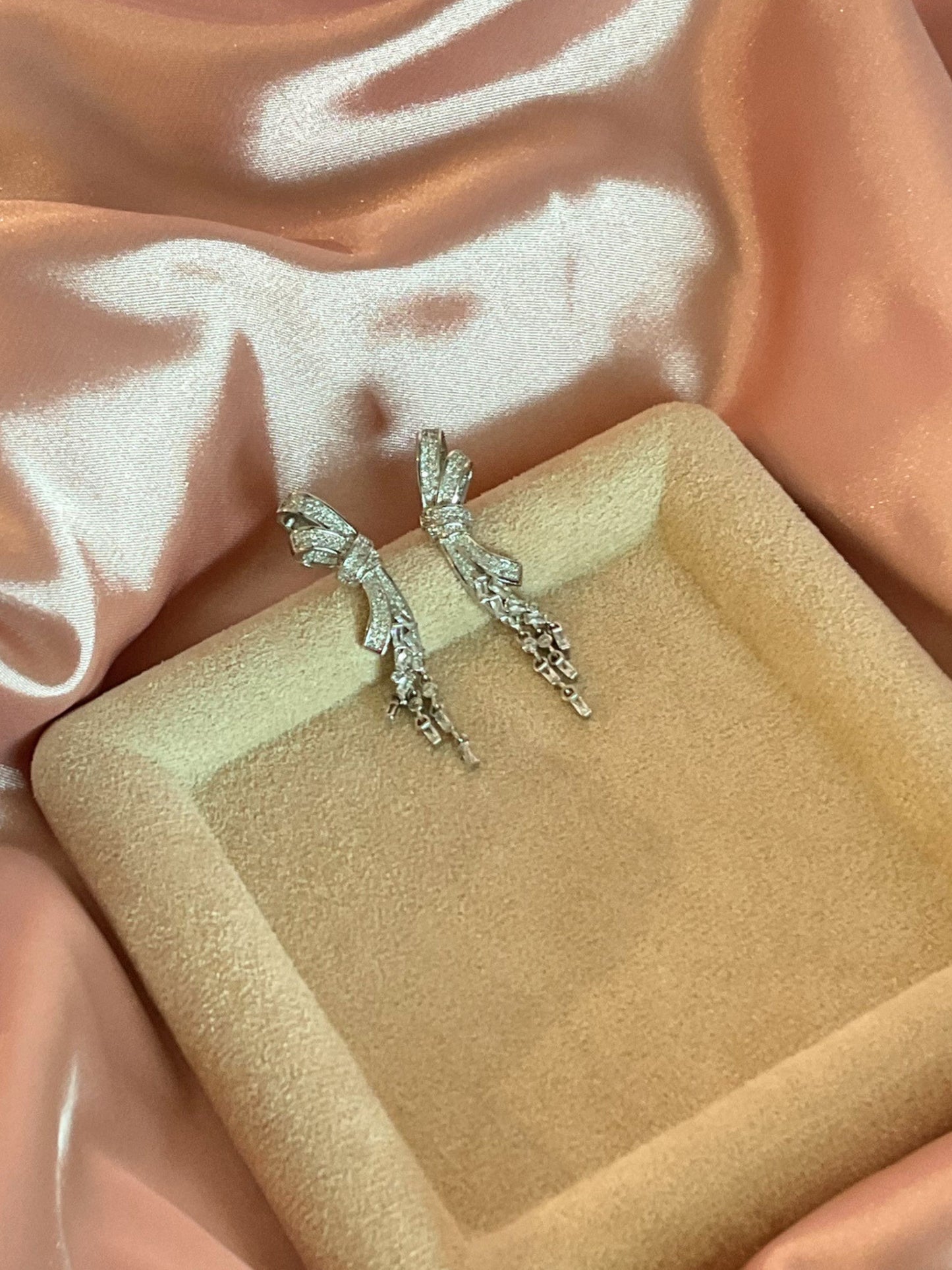 Aretes moño plata