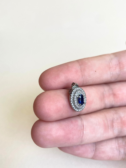 Aretes zafiro y zirconias