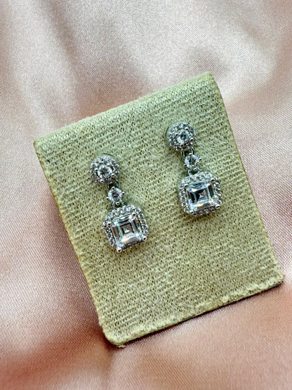 Aretes Circonias Cuadradas