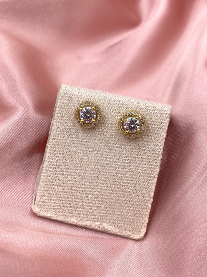 Aretes Halo Dorados