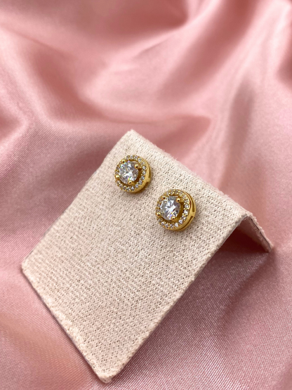 Aretes Halo Dorados