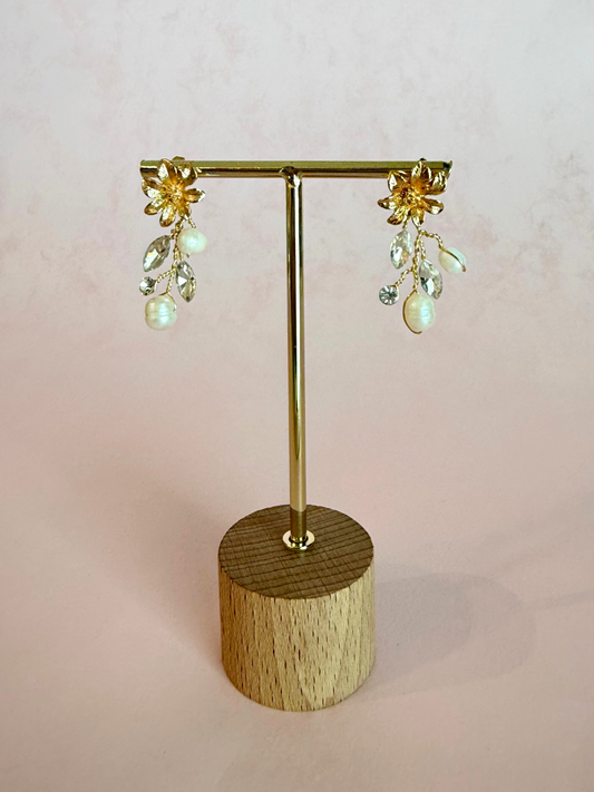 Aretes Flor Dorada