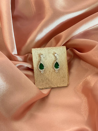 Aretes gota esmeralda