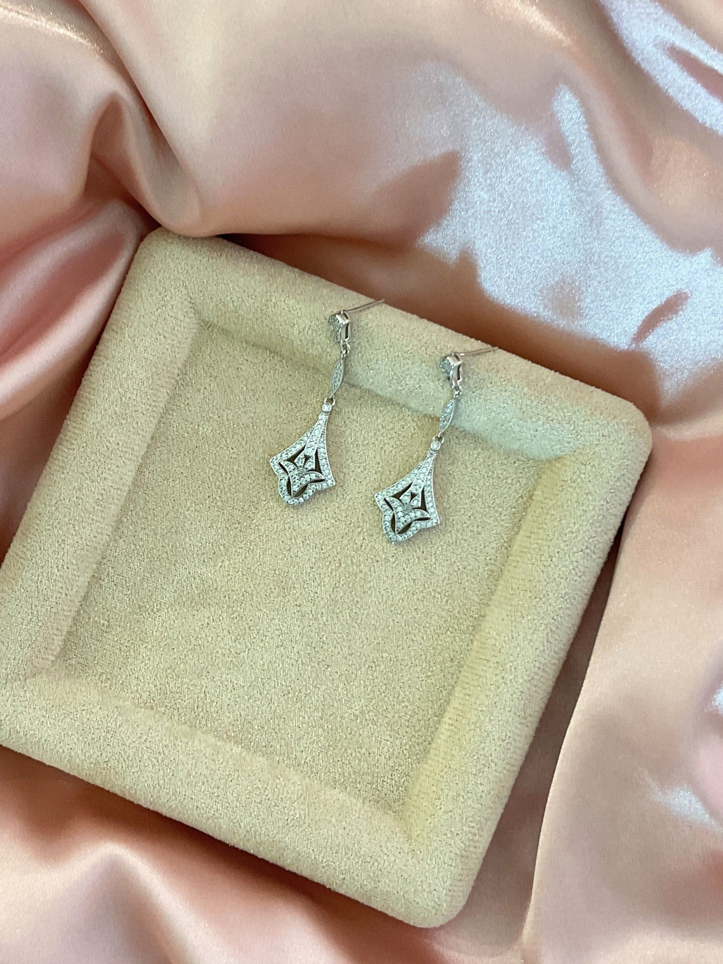 Aretes colgante plata
