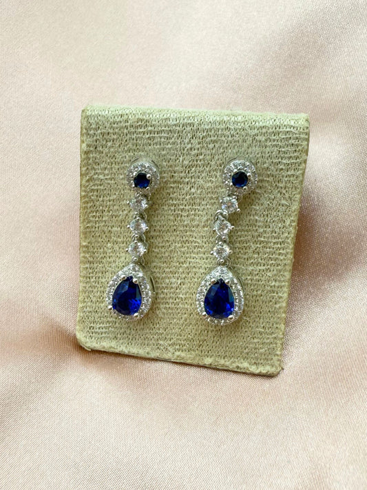 Aretes Colgantes Zafiro Gota