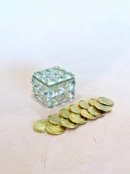 Cubo arras pedrería transparente