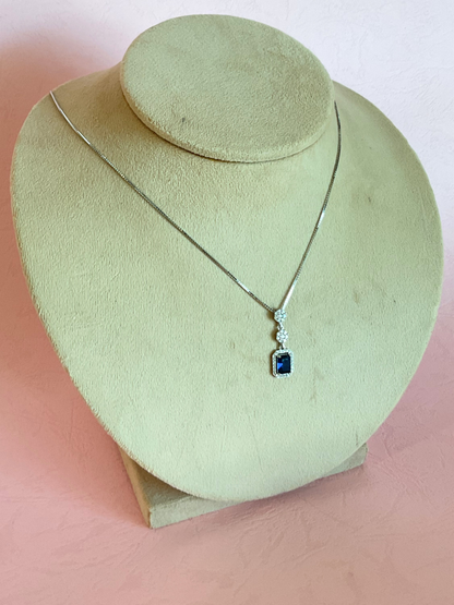 Collar zafiro rectangular