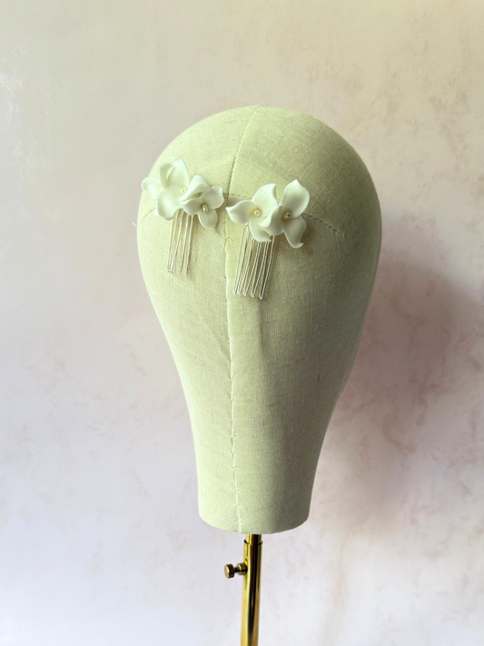 Peinetas Mini Flores Porcelana