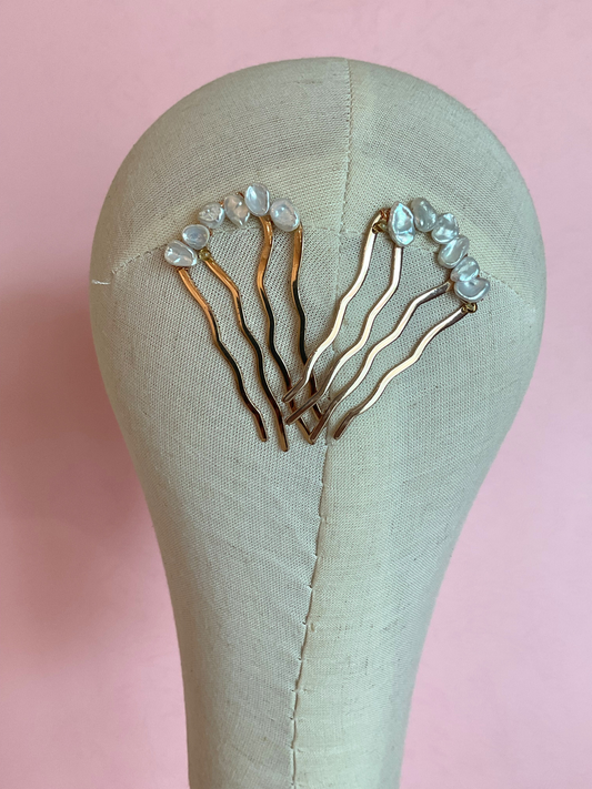 Hairpins Perla Ovalada