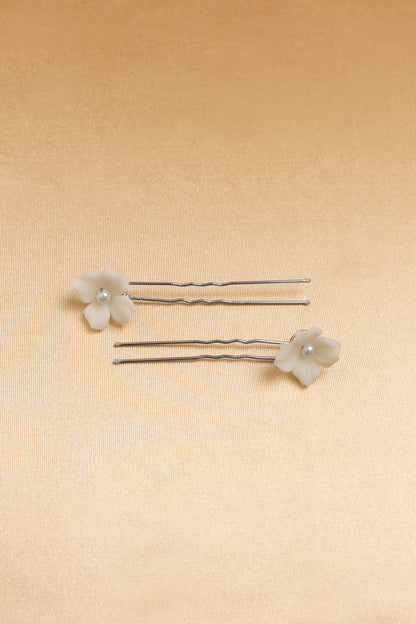 Hair pin Flor Porcelana Pétalos