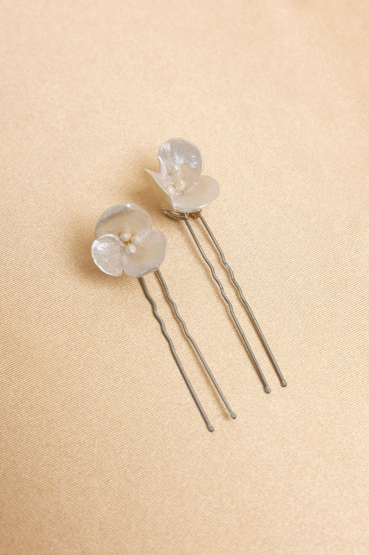 Hair pin flor porcelana mini