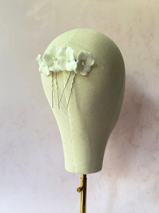 Horquillas Flores Grandes Porcelana R67