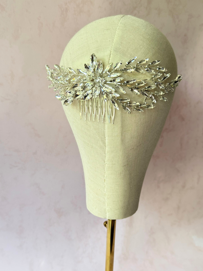 Peineta Cristales Hojas