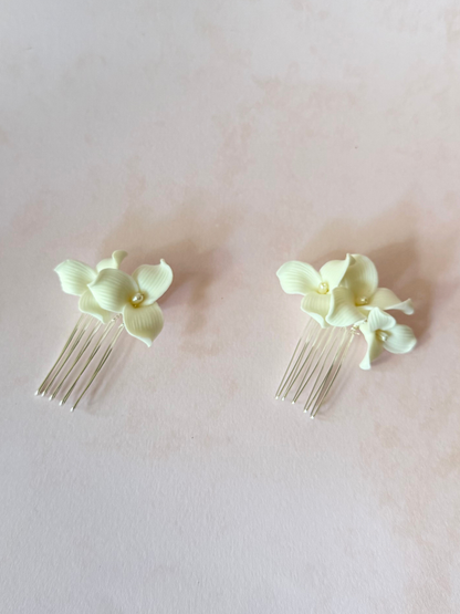 Peinetas Mini Flores Porcelana