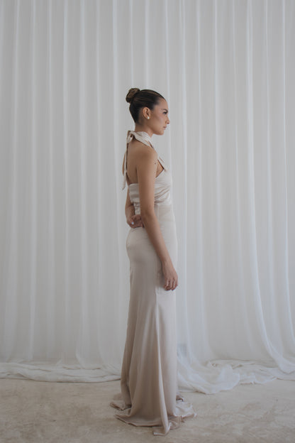 Vestido Halter Champagne