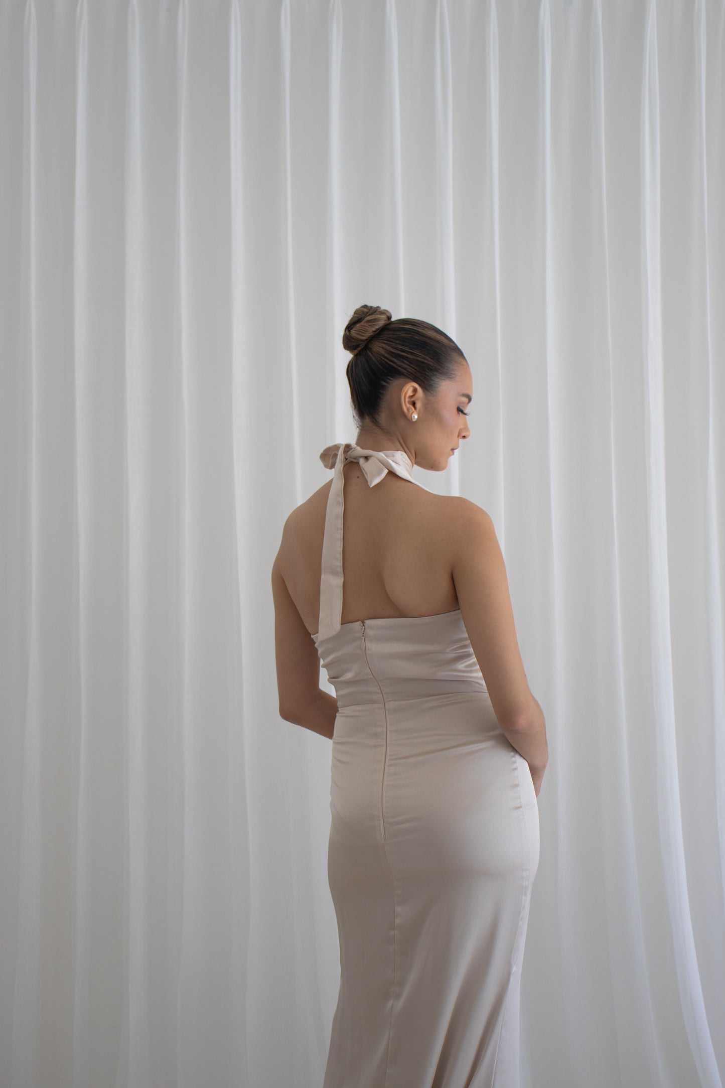 Vestido Halter Champagne