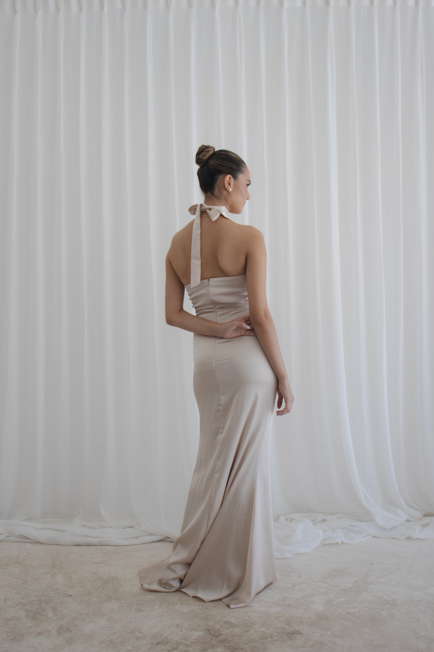 Vestido Halter Champagne