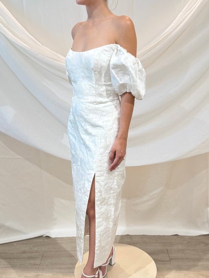 Vestido Midi Novia Texturizado