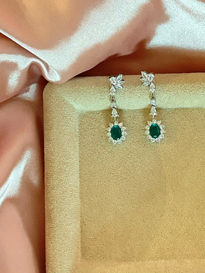 Aretes colgante esmeralda