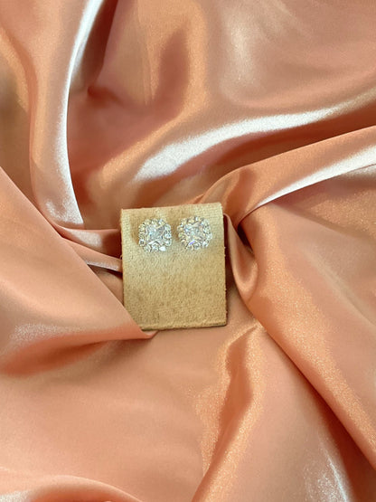 Aretes flor cuadrada