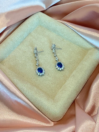 Aretes colgante zafiro