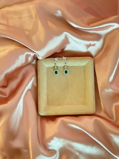 Aretes colgante esmeralda