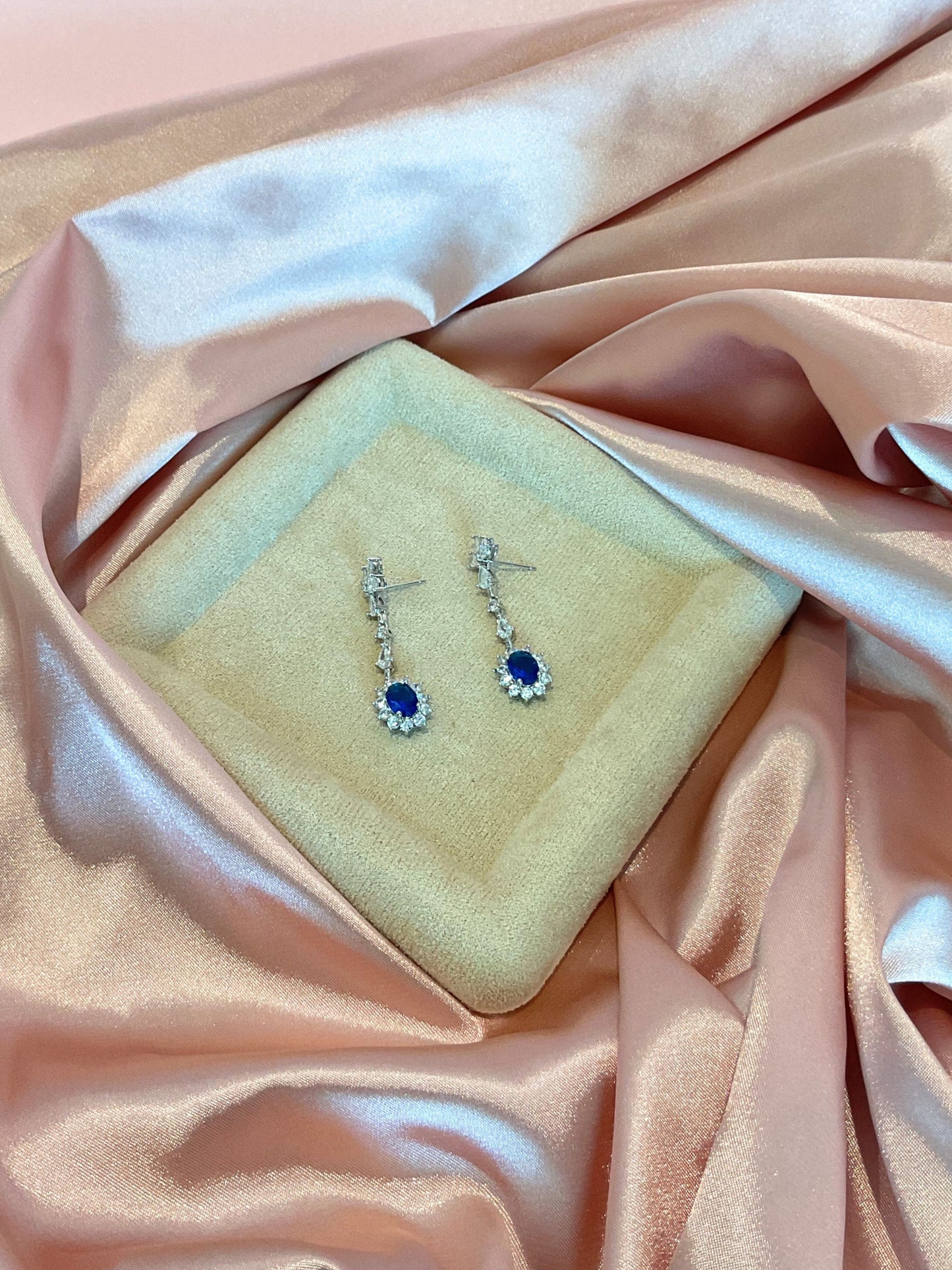Aretes colgante zafiro