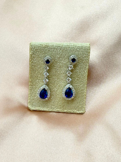 Aretes Colgantes Zafiro Gota