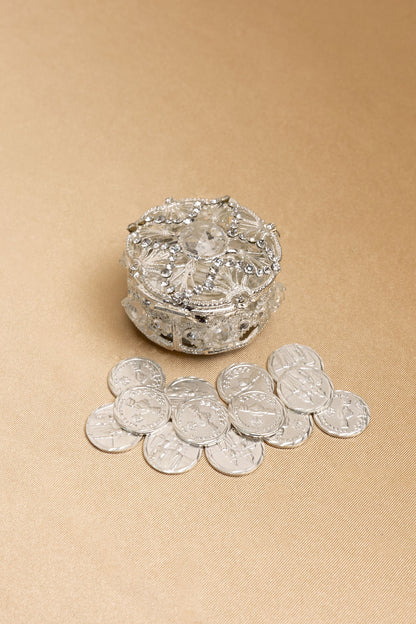 Arras cofre circular plateado