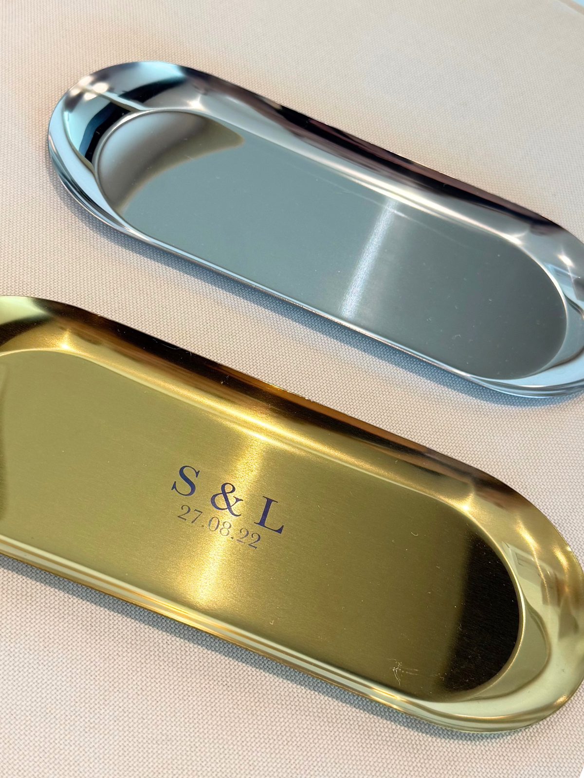 Charola acero personalizable