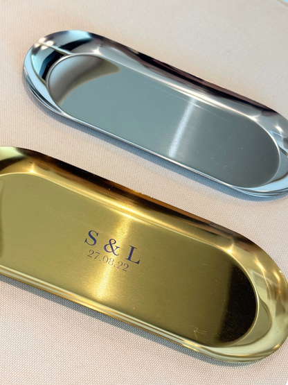 Charola acero personalizable
