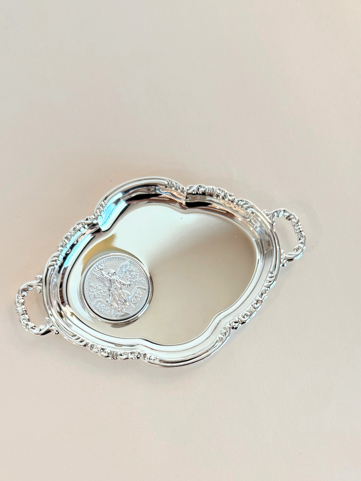 Plato Boda Anillos Plateado