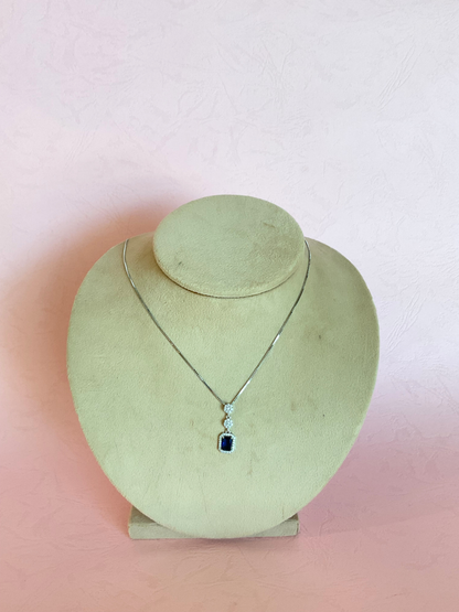 Collar zafiro rectangular