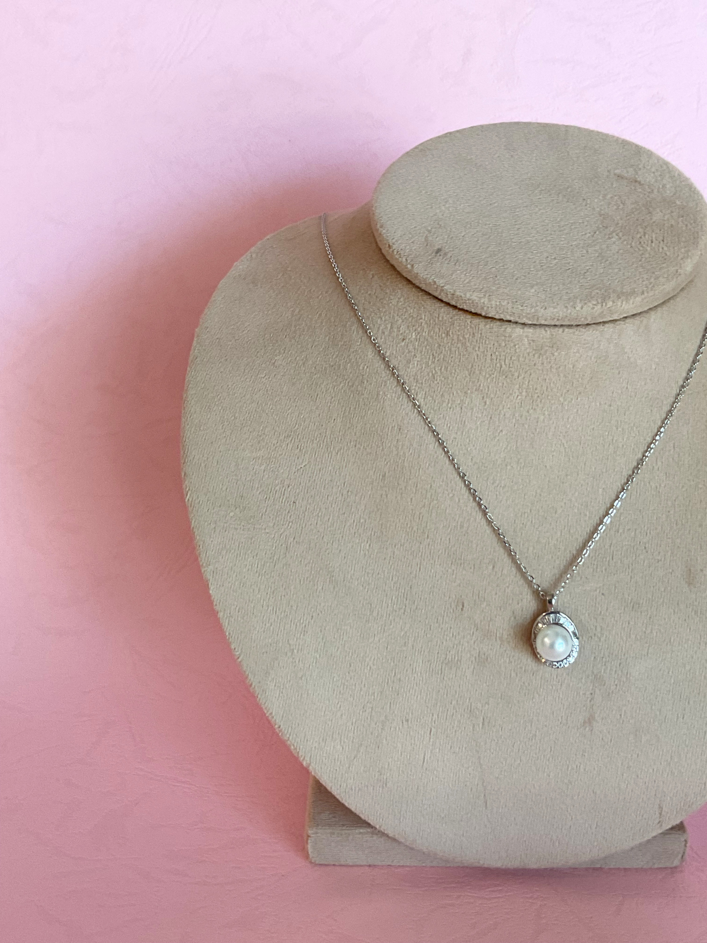 Collar perla y circonias