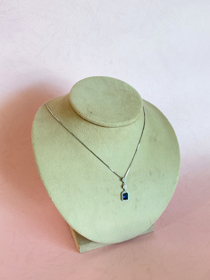 Collar zafiro rectangular
