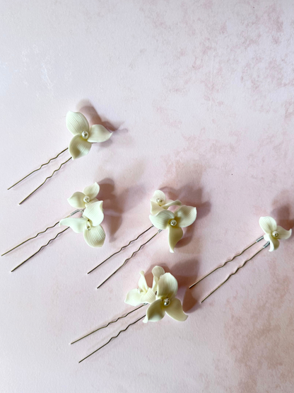 Paquete 5 Hairpins porcelana